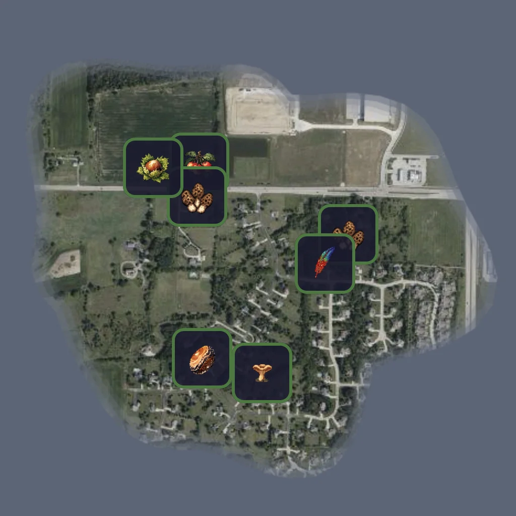 Haze of Foraging - fog of war map feature
